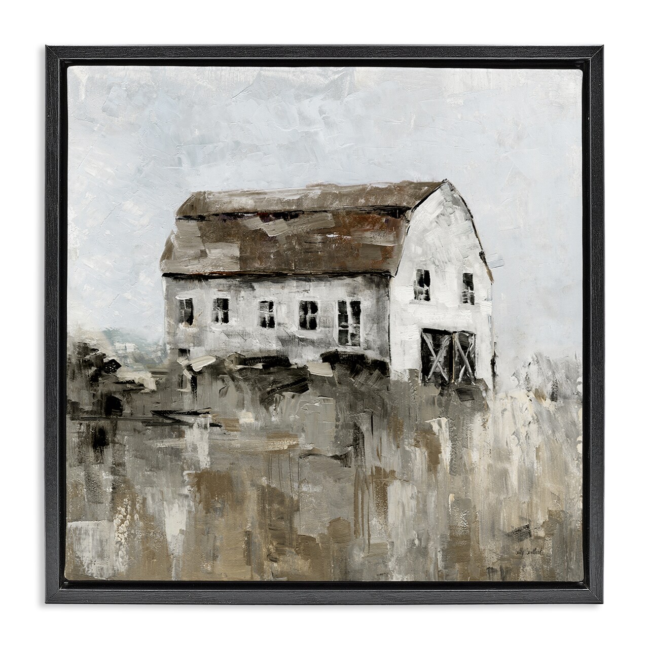 Stupell Industries Rustic Muted Farmhouse Framed Floater Canvas Wall Art Design by Sally Swatland